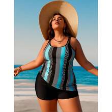 2026 New Model Women's Tankini Swimsuit With Shorts - Two Piece Swimsuit Modest Bathing Suit For Women - Tummy Control Swimwear For Beach, Pool, Vacation - Floral Print - 彩色 - 查看 3