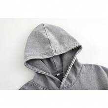 Men's Washed Distressed Pocket Hoodie Vintage Oversized Hoodie Acid Wash Cotton Pullover Hoodies For Streetwear Sweatshirts - Street Fashion - 灰色 - 查看 5