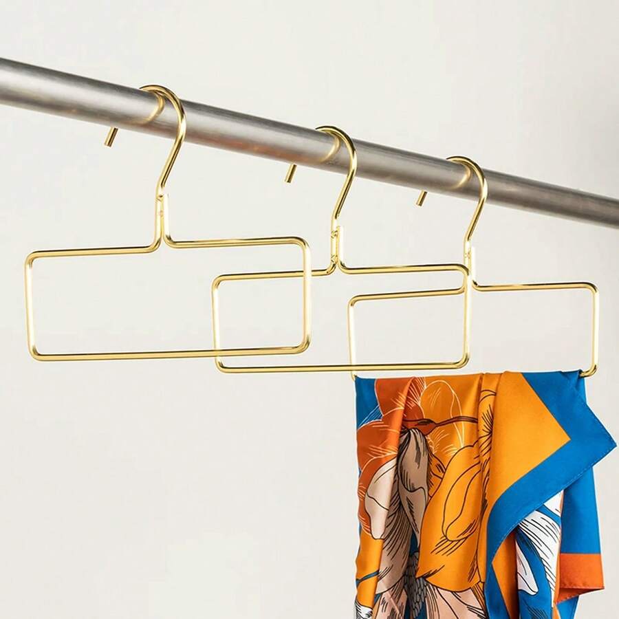1 pieza/2 piezas/5 piezas/10 piezas Percha multifuncional de hierro dorado estilo nórdico para toallas, bufandas y ropa - Dorado - Ver 1
