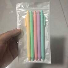 5pcs Macaron Color Medium Point Pens, 0.5mm Black Ideal For Writing, Journaling, Drawing, Coloring, Note-Taking, College Supplies,Ballpoint Pens,Pens Ballpoint,Gel Pens,Smooth Writing Pens For Office School Business Note Taking - 5pcs - View 9