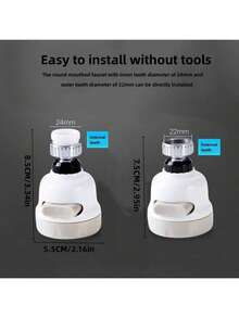 Kepala Semprotan Keran Dapur yang Dapat Diputar 360 Derajat, 3 Mode Semprotan yang Dapat Diatur - Aerator Keran Hemat Air dengan Fungsi Pulsa, Pancuran, dan Pulsa+Semprotan, Kepala Semprotan Keran Plastik Universal untuk Penggunaan di Rumah - Tiga pengaturan yang dapat disesuaikan - View 4
