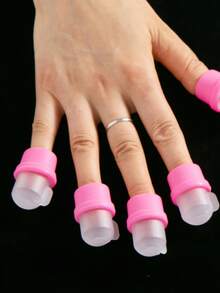 5Pcs Nail Soak Cap Clip, Wearable UV Gel Nail Polish Remover Wrap, Detachable Nail Art Tips Soaking Tool For Fingernail Dead Skin Removal, Manicure Salon & Home Use - Multicolor - View 6