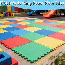 12pcs/Set EVA Interlocking Foam Exercise Mats, Extra Thick Non-Slip Soundproof Protective Pad For Home Gym, Game Room, Balcony, Plant Area, Pet, Picnic, Craft Room, High Density Floor Protector, Ideal Gift For Halloween, Christmas, Fitness Enthusiasts, Puzzle Carpet - A - View 12