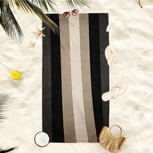 1pc Extra Large & Extra Soft Microfiber Beach Towel - Lightweight, Highly Absorbent, Non-Stick Sand Design, Vertical Striped Pattern, Suitable For Travel, Picnic, Beach, Camping, Modern Bathroom, Spa, Swimming And Outdoor Adventure - 3 - View 5