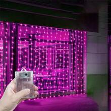 Luzes de fada cintilantes, decoração para pátio, 8 modos de iluminação para cortina de quarto e sala de estar, luzes decorativas para festas de casamento, iluminação decorativa para feriados, decoração interna e externa, decoração para festas de aniversário, decoração para camping e quintal, decoração de guirlanda de fadas, luzes de cortina com caixa de bateria, 4 opções de cores de luz, decoração para feriados, decoração para o Dia dos Namorados, decoração para criar atmosfera romântica no quarto, decoração para jardim, luzes decorativas para Natal e Halloween. - cortina de luz com caixa de bateria - Ver 17