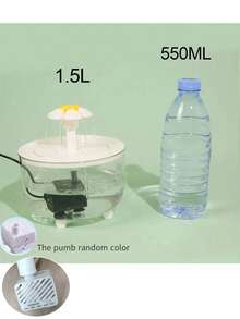 1500ml/50,72oz/0,4Gal Dispensador de agua transparente para mascotas, Fuente de agua con circulación automática para gatos, Bebedero para gatos alimentado por USB para interiores - Multicolor - Ver 9