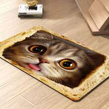 1件装猫咪喂食垫，宠物食品和水碗垫，饮水垫，室内 - 黑色 - 查看 7