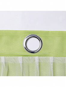 1pc Hollow Star Curtain, Polyester Lace Double-Layer Curtain, Darkening Curtain For Living Room & Bedroom, Cute Style - 淡綠 - 查看 7