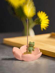 1pc Floral & Animal Shaped Cute Incense Burner, Zen Desktop Tea Pet Decor - Flower Style - View 7