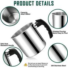 Bộ dụng cụ tự làm nến - Bao gồm bấc cotton, dụng cụ định tâm, vật liệu 304, máy làm tan sáp và nhiều hơn nữa. - Bộ dụng cụ làm nến 1300ml/44oz - Xem 5