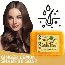 每7天洗一次头，熬夜不掉发，10合1姜柠檬洗发皂，即刻抚平毛躁，防止断发，瞬间清爽控油，轻盈不油腻，即刻滋润分叉发梢，令稀疏头发看起来更浓密丰盈，滋养秀发，婚礼回礼，小礼物 - 洗髮水 - 查看 4