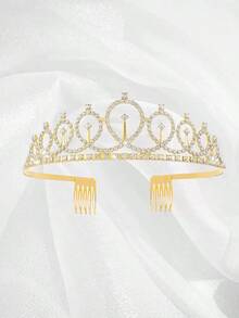 Vương miện Baroque thanh lịch, phụ kiện đội đầu cho nữ hoàng sinh nhật, phụ kiện tóc dự tiệc và dạ hội. - Nhiều màu - Xem 8