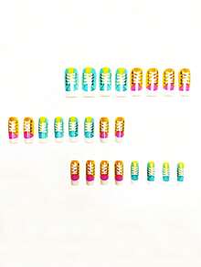 24 miếng dán móng tay hình giày dễ thương, có thể tháo rời và tái sử dụng, kích thước trung bình, thích hợp cho sử dụng hàng ngày, dự tiệc và đi chơi. - Nhiều màu - Xem 3