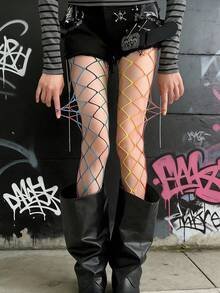 Quần tất lưới màu cầu vồng gradient dành cho nữ, quần tất lưới cỡ lớn phong cách Punk Y2K. - Nhiều màu - Xem 5