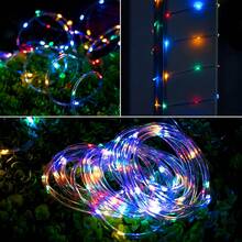 Warm White Solar LED Light Tube, Flexible Transparent PVC Solar String Lights, IPX4 Waterproof 8 Lighting Modes Auto Light Sensor, Suitable For Outdoor Garden Wedding Party Decor - Colored Light - View 4