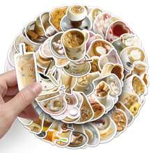 50 miếng dán hình cà phê, dễ thương, đa năng, thích hợp cho sổ lưu niệm, tự làm ốp điện thoại, trang trí hộp bút, sổ tay, và các loại nhãn dán trang trí khác. - cà phê - Xem 2