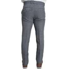 Men's Slim Fit Melange Tailored Trousers - 深灰色 - 查看 4