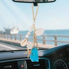 1件新款时尚高端贝壳珍珠钥匙扣，优雅珍珠钥匙圈吊坠 - 彩色 - 查看 7