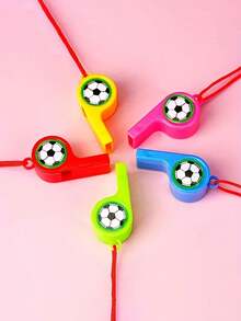 24pcs Random Color Inflatable Dragon Cheerleading Props & Referee Whistle, Football Pattern Party Whistle, Football Theme Sports Party Set, Football Referee Whistle, Suitable For Birthday Party Or Football Match, Also Can Be Used For Birthday Party, Wedding, Cheerleading Performance, Gifts, Party Favors, Halloween Decorations - A - View 6