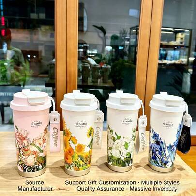 1个316不锈钢双层保温旅行杯，带手柄和吸管，防漏设计，适用于冷热饮，是办公室、运动、情人节等场合的理想之选。完美契合户外活动和现代美学，它不仅是水瓶，更是一件艺术品。