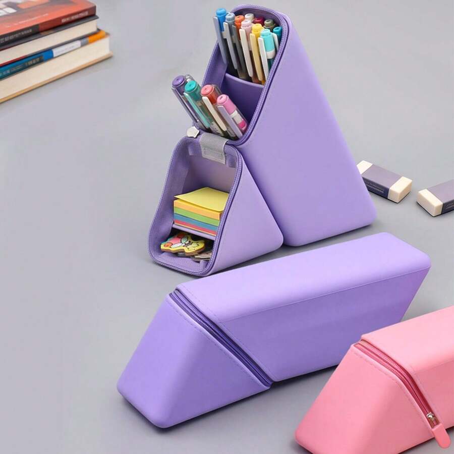 Silicone Dual-Use Pen Holder Pencil Case Desk Organizer - Style 1 - View 1