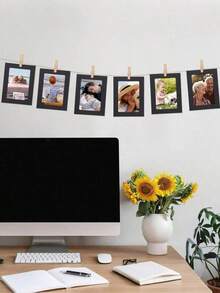 21pcs/Set Paper Picture Frames, Cardboard Photo Frames DIY Clip Photo Holders Hanging Photo Display Banner, Paper Photo Banner, Hanging Photo Wall For Wedding, Anniversary, Birthday, Holiday Parties, Home Decor, Desktop DIY Decoration, Home, Classroom, Office, Wedding, And Wall Decor (With Clips And T) Room Decor - 10pcs/set - View 7
