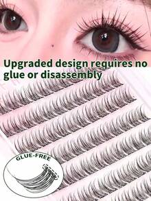 120pcs Glue-Free Mink Eyelashes, Natural Wispy Fishbone Segmented Lashes, C Curl Individual Lashes, High Volume Set Suitable For Beginners - C - View 4