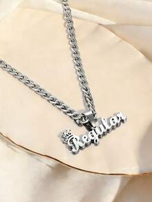 Dây chuyền mặt dây chuyền hình trái tim mờ khắc tên cá nhân, mặt dây chuyền thép không gỉ, dây chuyền chữ cái tùy chỉnh, quà tặng trang sức sinh nhật cho phụ nữ. - Dây chuyền vàng-5NK - Xem 8