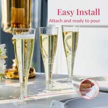 5/10/20/25/30/50/100pcs High Quality Reusable Champagne Flute Set, Suitable For Various Occasions Like Parties, Weddings, Birthdays, Valentine's Day, Mother's Day (Champagne Flute, Party Cup, Birthday Cup) - View 1