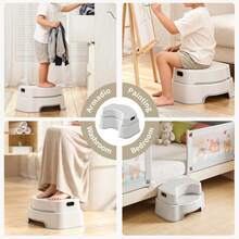 UBRAVOO Toilet Stool For Adults, Non Slip Bathroom Step S - Grey - View 5