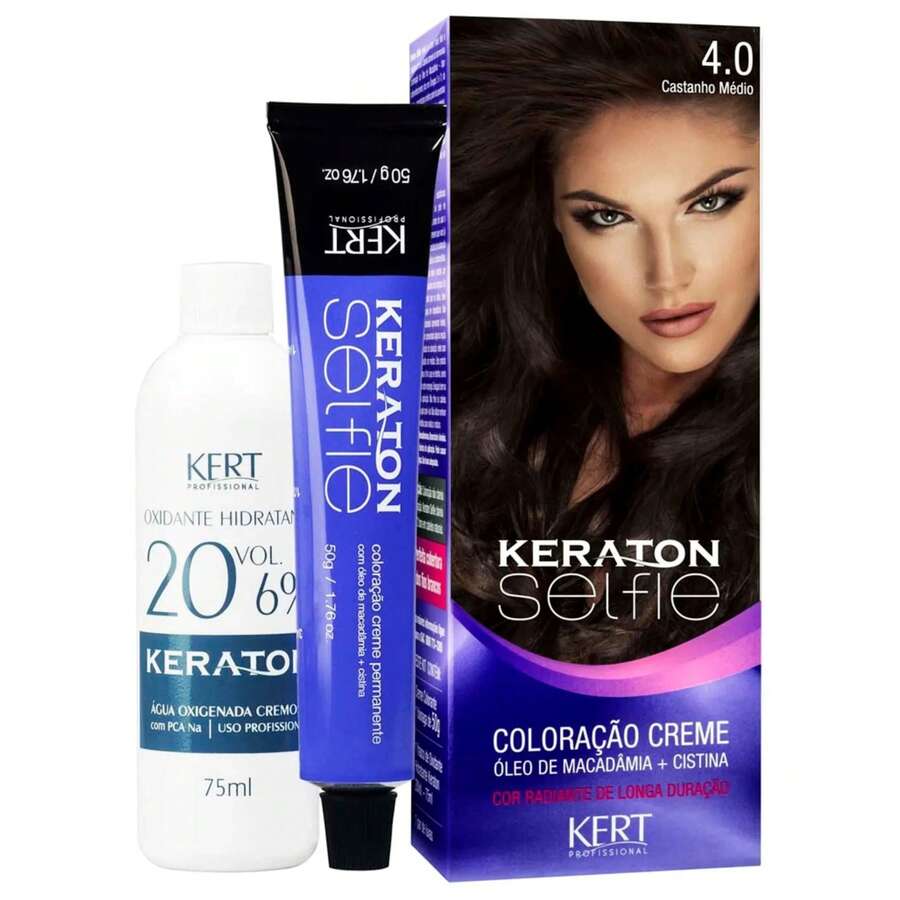 Keraton Selfie Hair Dye - Full Gray Coverage - Choose Your Color - 4.0 Medium Brown - View 1