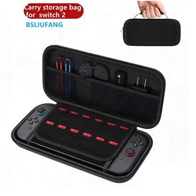 BSLIUFANG NS Switch 2 Console EVA Hard Shell Shockproof Portable Protective Case, Switch 2 Accessory Storage Bag