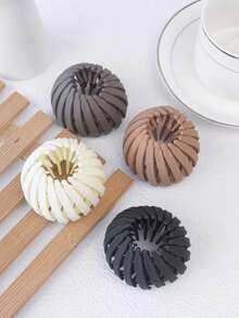 4个装女士哑光鸟巢发夹，丸子头固定器，马尾辫发圈，可伸缩发爪，日常使用 - 彩色 - 查看 1