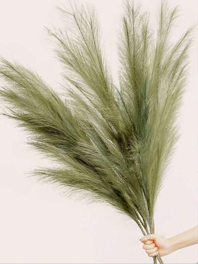 3.62ft 3-In-1 Large Artificial Reed Grass, Soft & Fluffy, Long Fake Flowers, Plastic Artificial Reed, 1pc Olive Green Artificial Reed Plant, Artificial Boho Decor Reed Grass For Vase Filler, Home Farmhouse Decor, Wedding Party Decor, Fall Party Decor, Living Room Decor, Harvest Table Centerpiece, Christmas Decor, Halloween Thanksgiving Decor, Christmas Tree/Wreath Decor