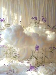 3件套人造云朵装饰，3D立体云朵装饰，适用于婚礼背景、舞台/派对背景、家居装饰、房间、客厅、卧室、天花板装饰，可用作背景、婚礼/生日/展览装饰、家居装饰、墙面装饰，也是毕业季的绝佳礼物 - 白色 - 查看 3