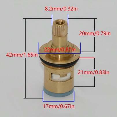 Bộ 1/2 van sứ nóng lạnh bằng đồng thau cho vòi nước phòng tắm, sửa chữa van nước phòng tắm, thay thế lõi van, vòi nước nhà bếp bằng đồng thau, phù hợp cho điều khiển vòi nước nhà bếp và phòng tắm - Phụ kiện thay thế vòi nước