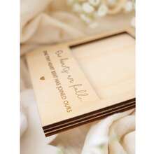 1个超声波照片相框，木质磁性孕期公告纪念品，适合性别揭晓派对装饰、婴儿派对礼物、给祖父母、丈夫、家人的惊喜、婴儿房墙面装饰、即将出生宝宝的公告板 - 彩色 - 查看 8