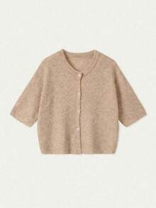 Áo khoác cardigan cài nút màu trơn hiện đại, thanh lịch, tối giản dành cho nữ, xuân/hè - Gạo Mơ - Xem 8