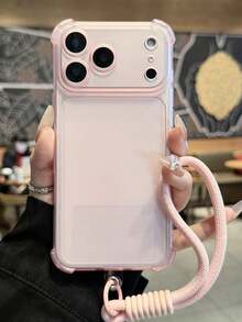 Ốp lưng bảo vệ cao cấp trong suốt, chống sốc, tương thích với iPhone 17 Pro Max, 17 Pro, 17, 16 Pro Max, 15, 14, 13, 12 Pro Max, 11, chống rơi vỡ. - Bột trong suốt + dây ngắn - Xem 5