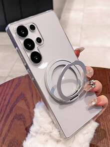 Ốp lưng điện thoại siêu mỏng, xoay 360°, có nam châm, bằng acrylic trong suốt, hỗ trợ sạc không dây, tương thích với Samsung Galaxy S26 Ultra S25 Ultra S26 Plus S24 S23 S22 Ultra S25 S24 Plus. Ốp bảo vệ toàn diện chất lượng cao, cứng cáp. - Trong sáng - Xem 3