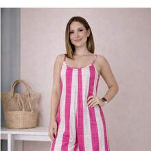 Women's Short Jumpsuit In Viscose/Lycra Fabric, Sleeveless Tank Top, Summer Style, Stretchy - 查看 1