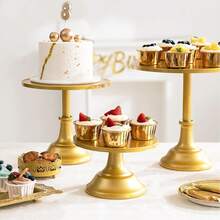 1pc White Cake Stand, Birthday Party Dessert Rack, Event Wedding Cake Dessert Metal Tray, Cupcake Display Platter And Stand - White - View 6