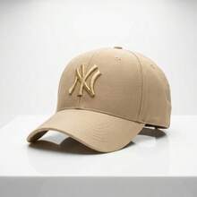 New York Curved Brim Baseball Cap With Embroidery, Premium Style, Men's And Women's, With Ribbon, Street Lettering, Embroidered Fabric. - 柿子 - 查看 3