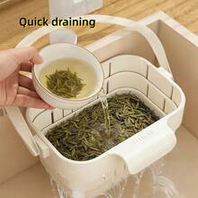 Rổ lọc rác treo bồn rửa có thể gấp gọn, thích hợp cho bồn rửa nhà bếp, dùng để tách cặn thức ăn và trái cây. - A - Xem 4