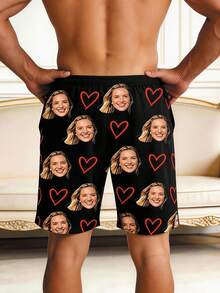 Customized Photo Home Pants For Husbands And Boyfriends, Printed Pattern Loungewear, Anniversary Gift - Multicolor - View 8