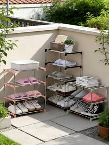 1pc 3/4/5 Tier Stackable Small Shoe Rack, Suitable For Entryway, Hallway And Closet, Space-Saving Shoe Storage Organizer - Multicolor - View 5