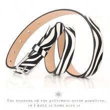 1pc Women's Leopard Print Belt, Fashionable Skinny Zebra Pattern Waist Belt, Versatile Clothing Accessory - Multicolor - View 6