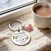 Butterfly Keychain For Women - Inspirational Gifts, Motivational Key Rings With Encouraging Message, Elegant Gift - Silver - View 5