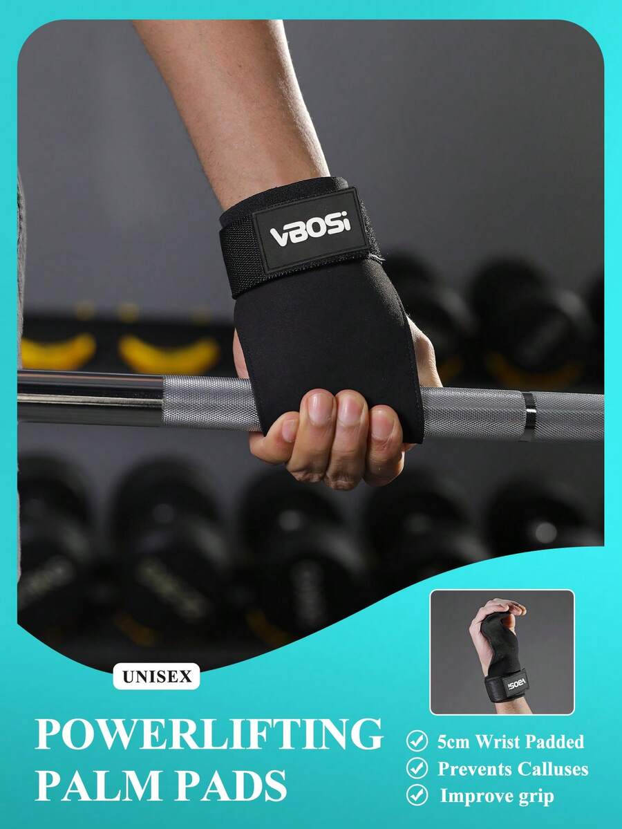 VBOSI 1 Cặp găng tay nâng tạ dày dặn với lớp đệm neoprene và khóa điều chỉnh bằng kim loại - Giúp cầm nắm chắc chắn khi nâng tạ, tập deadlift và tập luyện tại phòng gym. - Nhiều màu - Xem 1
