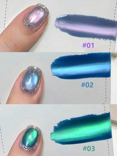 MIANEL Esmalte de uñas en gel de la serie Cielo Estrellado Azul de 12ML, Efecto Ojo de Gato, Nuevo Esmalte de Uñas en Gel Magnético con Cuentas de Vidrio 2026, Especial para Salón de Uñas, Día de San Valentín, Arte de Uñas Azul, Arte de Uñas Blanco, Suministros de Uñas